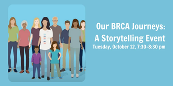 Our BRCA Journeys A storytelling event - animated people smiling